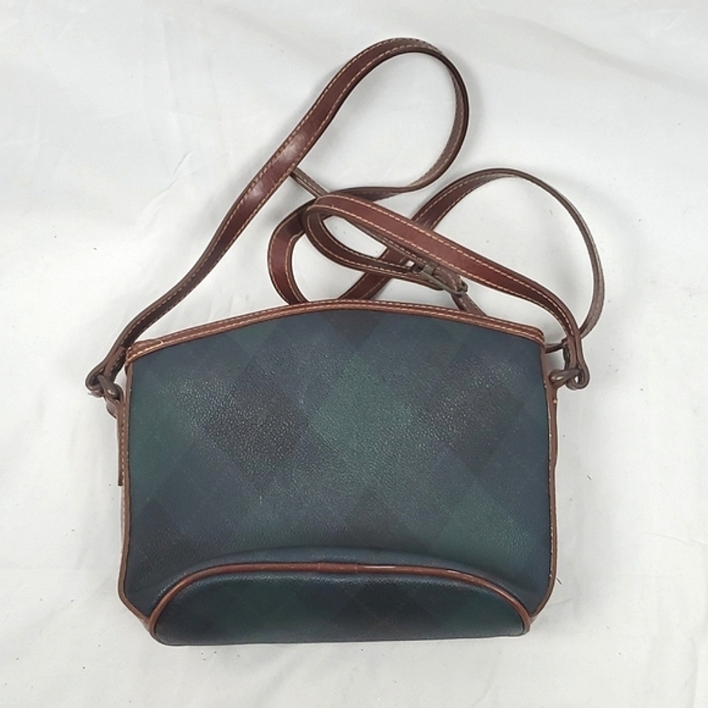 Vintage‎ Carryland Green Argyle Leather Bag - Picture 5 of 7